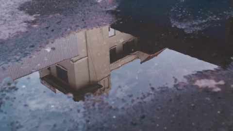 Stock Video House Reflected In A Puddle Animated Wallpaper - Free Live Wallpaper