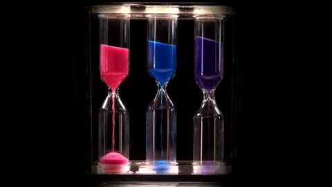 Stock Video Hourglasses On Black Background Animated Wallpaper - Free Live Wallpaper