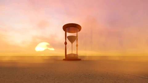 Stock Video Hourglass In The Middle Of A Sand Desert Animated Wallpaper - Free Live Wallpaper