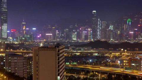 Stock Video Hong Kong Overpass Road And Skyscraper Animated Wallpaper - Free Live Wallpaper