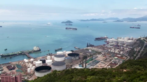Stock Video Hong Kong Industrial Harbor Animated Wallpaper - Free Live Wallpaper