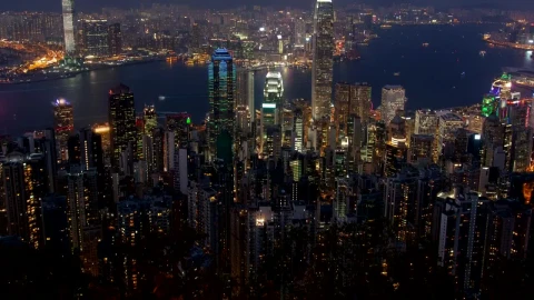 Stock Video Hong Kong Cityscape At Night Animated Wallpaper - Free Live Wallpaper