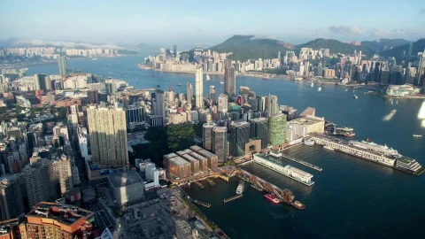 Stock Video Hong Kong City Scape On A Sunny Day Animated Wallpaper - Free Live Wallpaper