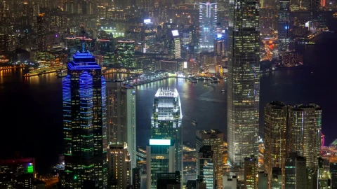 Stock Video Hong Kong City Lights Animated Wallpaper - Free Live Wallpaper
