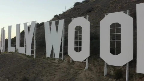 Stock Video Hollywood Sign Aerial Shot Animated Wallpaper - Free Live Wallpaper