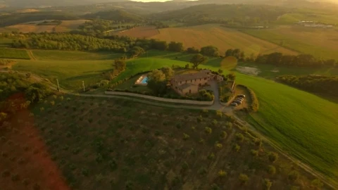 Stock Video Holiday House With Pool In The Countryside During Sunset Animated Wallpaper - Free Live Wallpaper