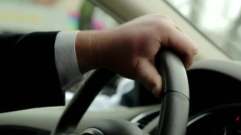 Stock Video Holding The Steering Wheel Of A Car While Driving Animated Wallpaper - Free Live Wallpaper