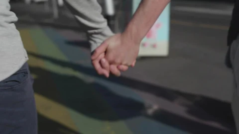 Stock Video Holding Hands Over Rainbow Crosswalk Animated Wallpaper - Free Live Wallpaper
