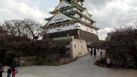 Stock Video Himeji Castle With People Around It On A Sunny Day Animated Wallpaper - Free Live Wallpaper