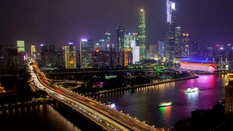 Stock Video Highway With Fast Motion Traffic And The Cityscape Animated Wallpaper - Free Live Wallpaper