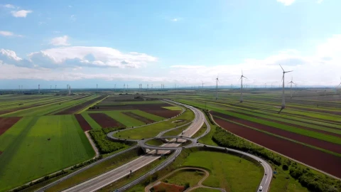 Stock Video Highway Traffic And A Wind Farm In The Countryside Animated Wallpaper - Free Live Wallpaper