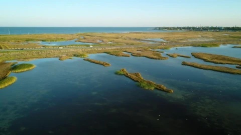 Stock Video Highway That Crosses A Rough Lake Seen From Above Animated Wallpaper - Free Live Wallpaper