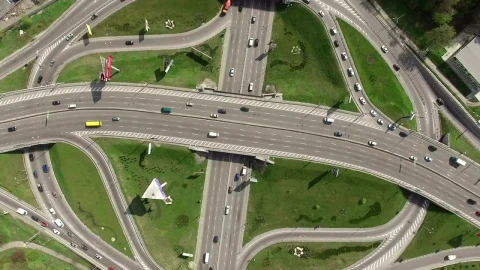 Stock Video Highway Intersection From Above Animated Wallpaper - Free Live Wallpaper