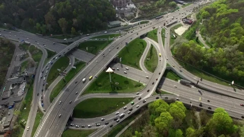 Stock Video Highway Intersection Aerial View Animated Wallpaper - Free Live Wallpaper