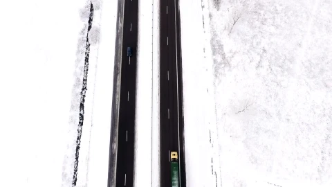 Stock Video Highway In The Winter Animated Wallpaper - Free Live Wallpaper