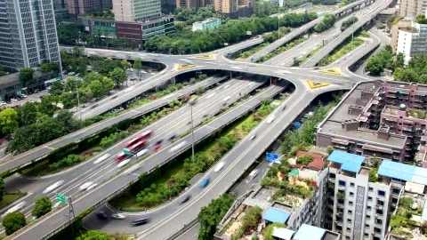 Stock Video Highway Crossing And Overpass In The City Animated Wallpaper - Free Live Wallpaper