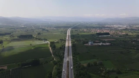 Stock Video Highway Between Large Green Fields From Very High Smal Animated Wallpaper - Free Live Wallpaper