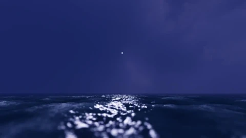 Stock Video High Speed Flight Over The Sea Surface At Night Animated Wallpaper - Free Live Wallpaper