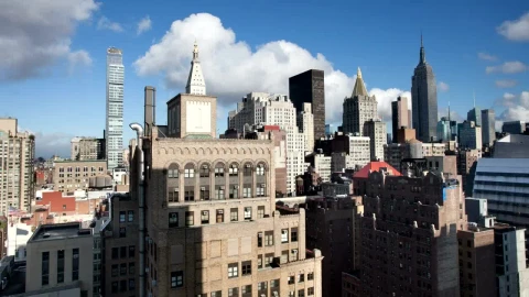Stock Video High Point Of View Of Manhattan City Animated Wallpaper - Free Live Wallpaper