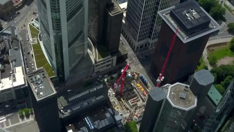 Stock Video High Aerial View Of Buildings In Frankfurt Animated Wallpaper - Free Live Wallpaper