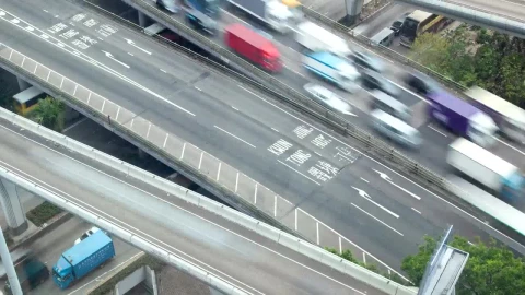 Stock Video Heavy Traffic In Hong Kong Overpass Animated Wallpaper - Free Live Wallpaper