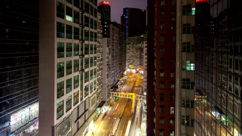 Stock Video Heavy Street Traffic In Hong Kong Animated Wallpaper - Free Live Wallpaper