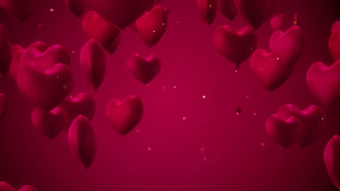 Stock Video Hearts Floating On Red Background Animated Wallpaper - Free Live Wallpaper
