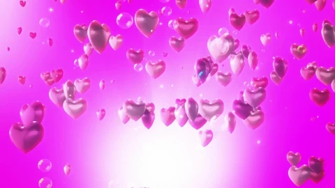 Stock Video Heart Shaped Balloons Rising On Pink Background Animated Wallpaper - Free Live Wallpaper