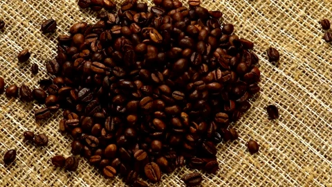 Stock Video Heart Of Coffee Beans On A Natural Fabric Animated Wallpaper - Free Live Wallpaper