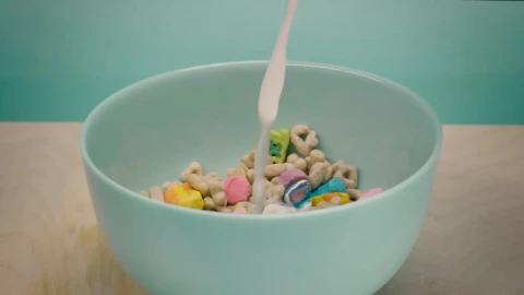 Stock Video Healthy Cereal In A Bowl While Pouring Milk Animated Wallpaper - Free Live Wallpaper