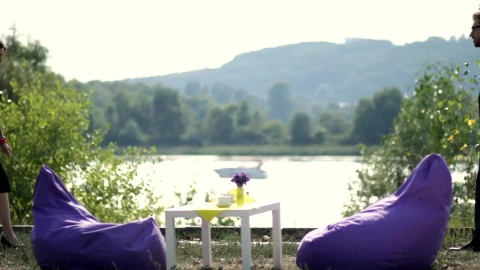 Stock Video Having A Meeting By The Lake Animated Wallpaper - Free Live Wallpaper