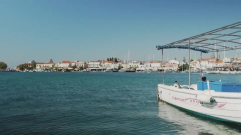 Stock Video Harbor Town With Boats On The Calm Sea Animated Wallpaper - Free Live Wallpaper