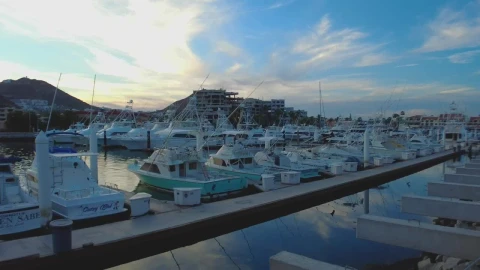 Stock Video Harbor Full Of Boats And Sailboats On A Paradisiacal Coast Animated Wallpaper - Free Live Wallpaper