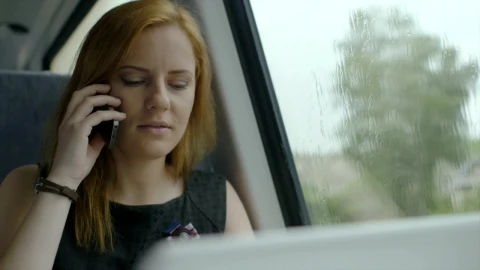 Stock Video Happy Woman Talking On The Phone Inside A Vehicle Animated Wallpaper - Free Live Wallpaper