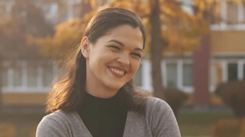 Stock Video Happy Woman In Her Neighborhood Portrait Animated Wallpaper - Free Live Wallpaper
