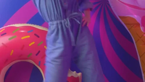 Stock Video Happy Woman Dancing Happily In A Colorful Spot Animated Wallpaper - Free Live Wallpaper