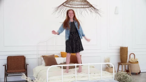 Stock Video Happy Child Jumping On A Bed Animated Wallpaper - Free Live Wallpaper