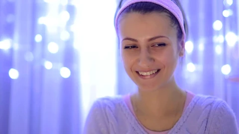 Stock Video Happy And Grateful Woman Wishing At Christmas Animated Wallpaper - Free Live Wallpaper