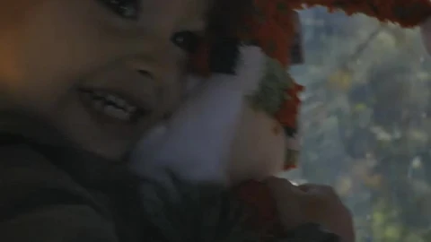 Stock Video Happy And Funny Girl With A Stuffed Santa Claus Animated Wallpaper - Free Live Wallpaper