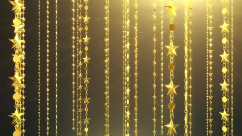 Stock Video Hanging Golden Stars D Animation Animated Wallpaper - Free Live Wallpaper
