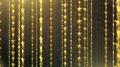 Stock Video Hanging Golden Stars Animated Wallpaper - Free Live Wallpaper