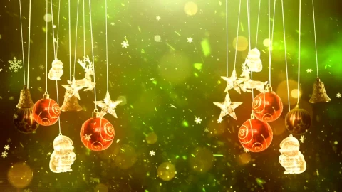 Stock Video Hanging Christmas Balls And Figures Animated Wallpaper - Free Live Wallpaper