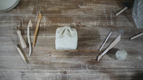 Stock Video Hands Working With Clay In The Workshop Table Animated Wallpaper - Free Live Wallpaper