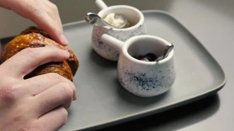 Stock Video Hands Splitting A Croissant In Half Animated Wallpaper - Free Live Wallpaper