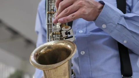Stock Video Hands Of A Saxophonist Playing A Song Animated Wallpaper - Free Live Wallpaper