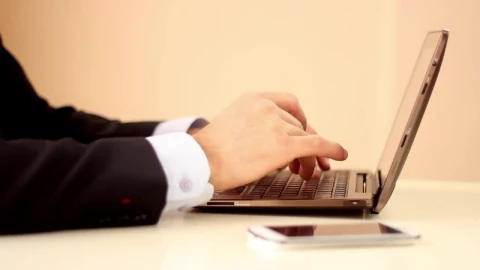 Stock Video Hands Of A Man In Suit Working On A Computer Animated Wallpaper - Free Live Wallpaper