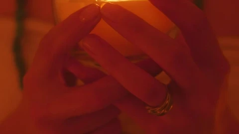 Stock Video Hands Of A Girl Holding A Candle In The Dark Animated Wallpaper - Free Live Wallpaper