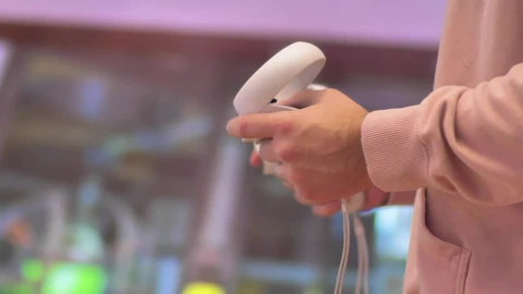 Stock Video Hands Of A Gamer With Vr Controllers Animated Wallpaper - Free Live Wallpaper