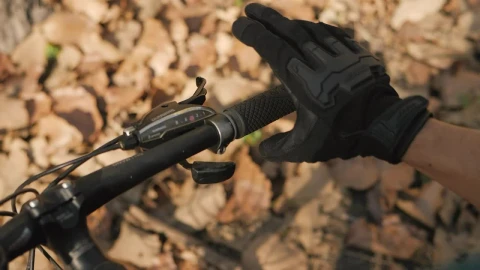 Stock Video Hands Of A Cyclist Taking The Handlebars Of His Bicycle Animated Wallpaper - Free Live Wallpaper