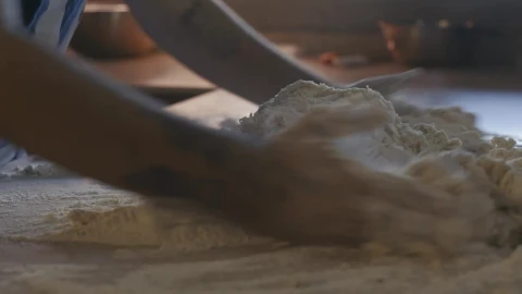 Stock Video Hands Of A Cook Making A Dough For A Pizza Animated Wallpaper - Free Live Wallpaper